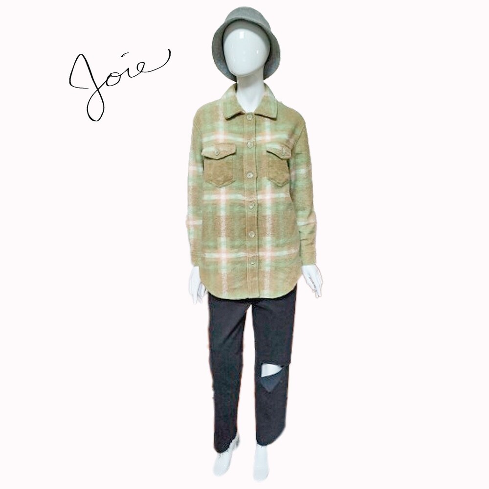 JOIE NEW Plaid Flannel Shacket Button-Down Long Sleeve Jacket